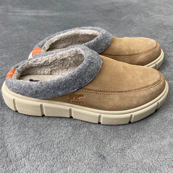 Sorel Shoes - Sorel Mule Explorer III Women 9 Brown Fossil NL5253253 Suede Faux Sherling Lined